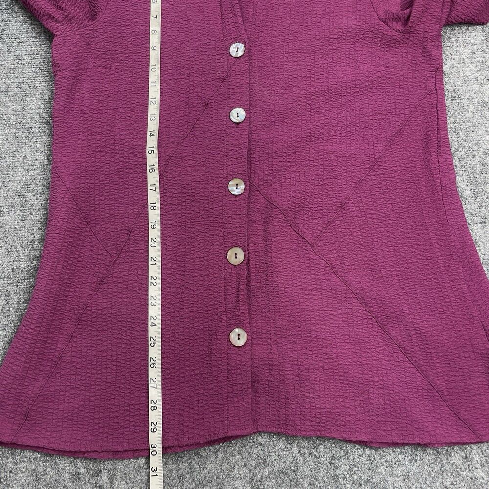 Soft Surroundings Marianna Tunic Top Sz Large Textured Stretch Button Front Plum - Picture 11 of 12
